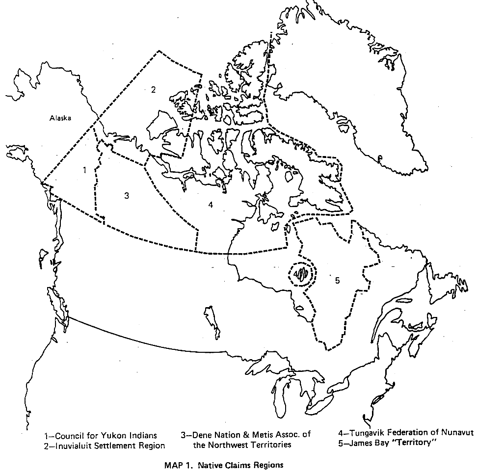 Map 1. Native Claims Regions